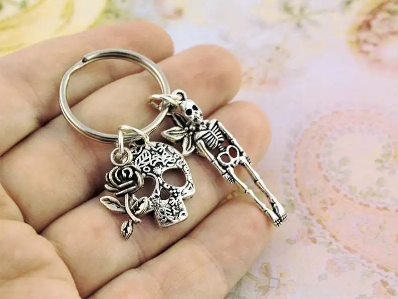 Модные ювелирные изделия из сплава череп цветы кулон готический подарок на