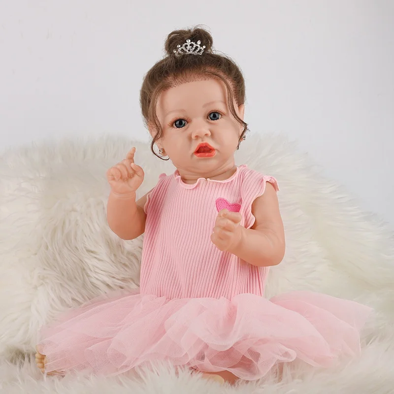 

55 см полный силиконовые перерожденные куклы младенцы, из мягкой ткани; Очаровательны реалистичные детские игрушки для девочек подарок на д...