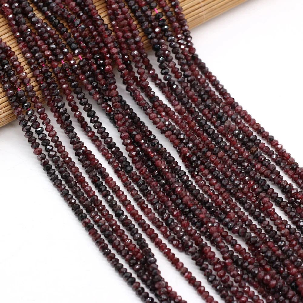 

Small Beads Natural Stone Garnets Beads 3x4mm Section Abacus Shape Loose Beads for Jewelry Making Necklace DIY Bracelet