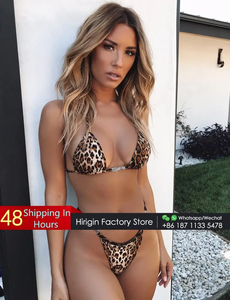 Сексуальный леопардовый комплект бикини Hirigin новинка 2019 женские стринги