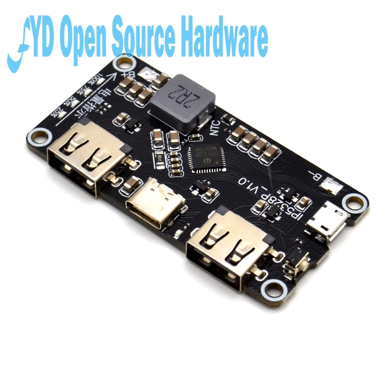 Зарядное устройство IP5328P с двумя USB портами 18650 зарядное Tpye c С 3 7 в до 5 В 9 12