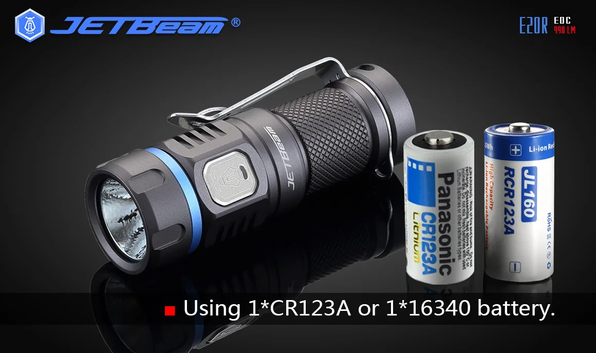 Jetbeam E20R фонарь EDC Cree SST40 N4 BC Led 990 люмен 4 модель функция памяти боковой переключатель 16340 фонарик