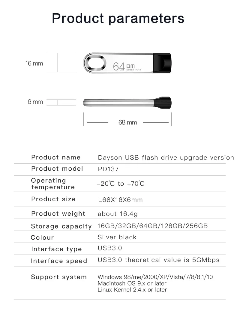 DM USB флеш-накопитель 128 ГБ, металлическая Флешка USB 3,0, карта памяти 64 ГБ, флеш-накопитель, реальная емкость 32 ГБ, USB флешка 512 ГБ, usb диск 256 ГБ