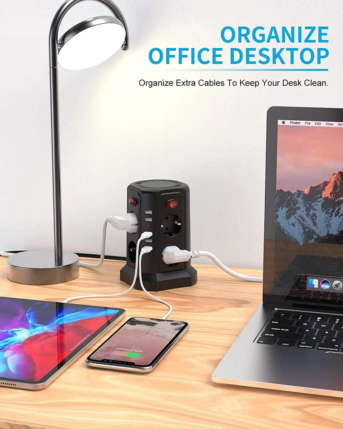 Штепсельная Вилка европейского стандарта 5 гнездо USB башня мощная много шнур с