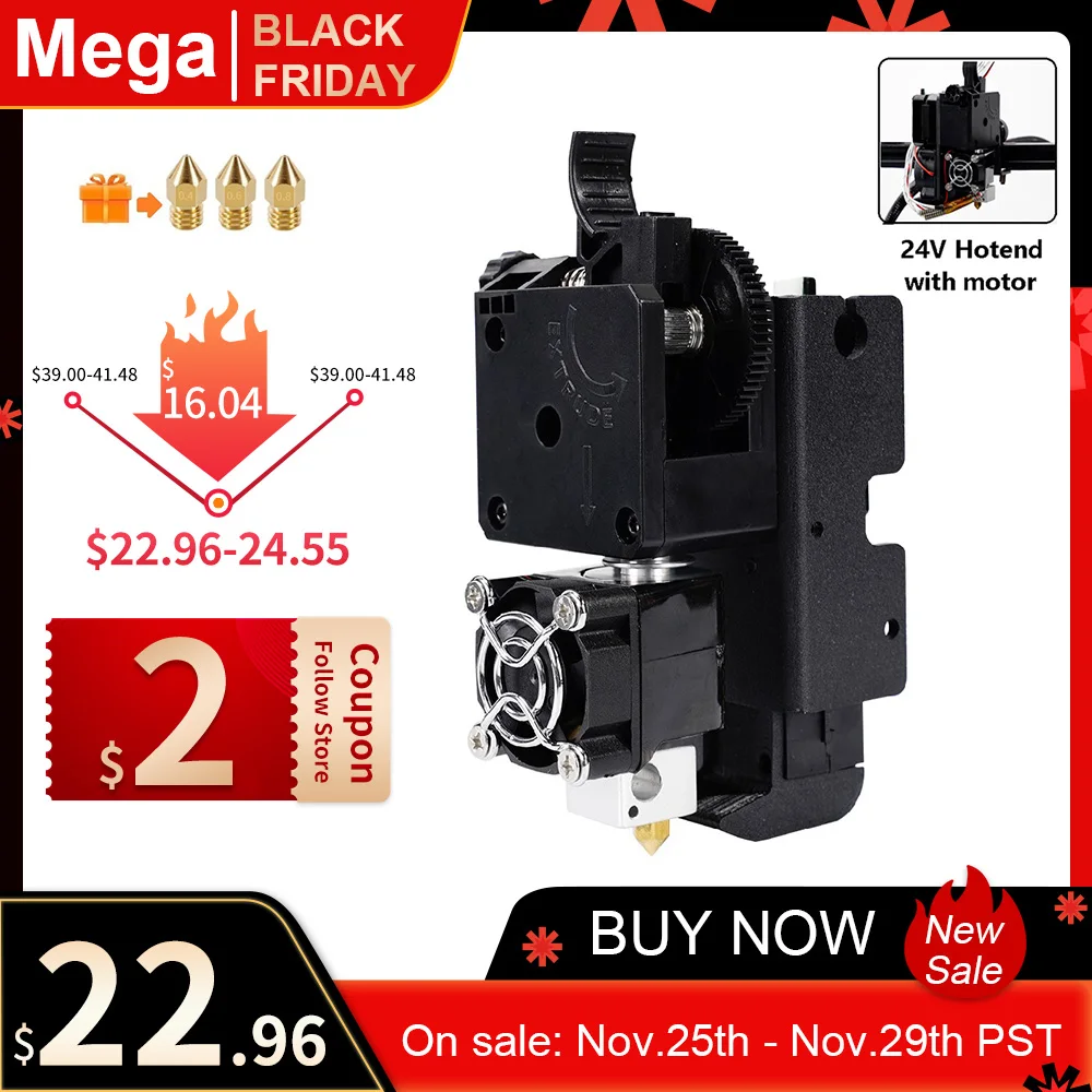

Mega Titan Extruder Direct Drive Hotend Upgrade Kit 3D Printer 24V Hot End Free Gift For 3D Printer Ender 3 Pro Ender3/5 V2 KP3S