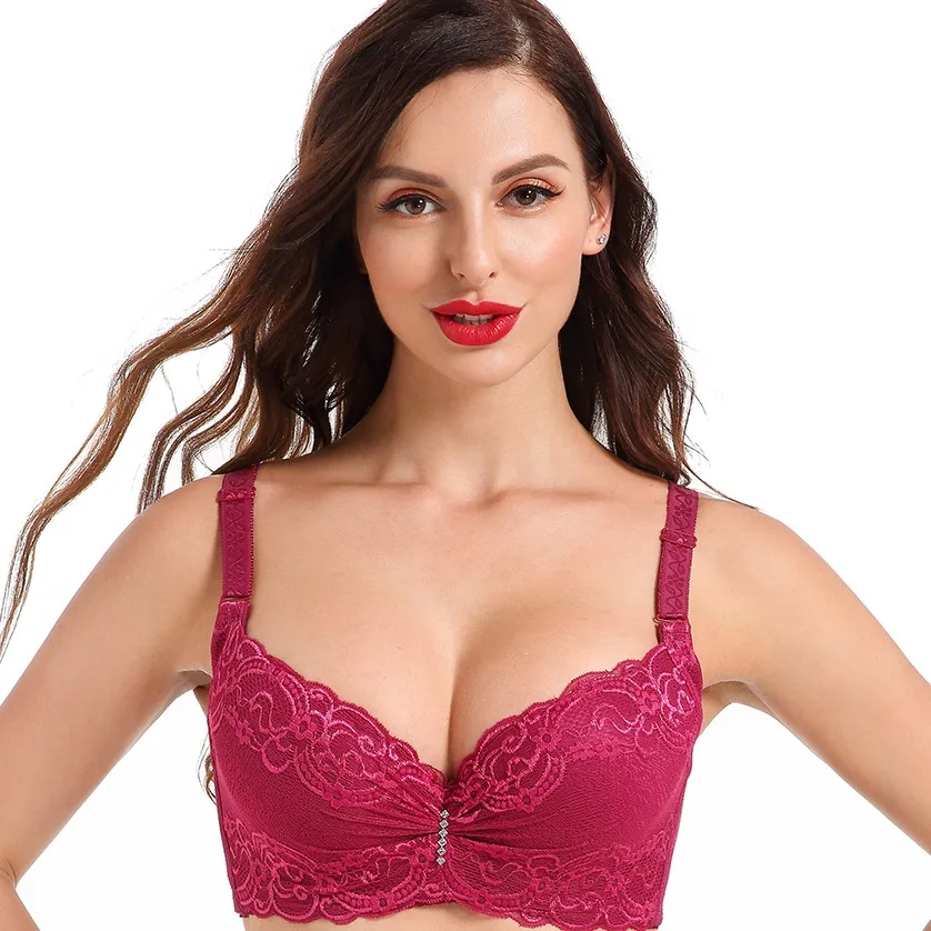 Новый бюстгальтер размера плюс ультратонкий кружевной для женщин пуш ап из