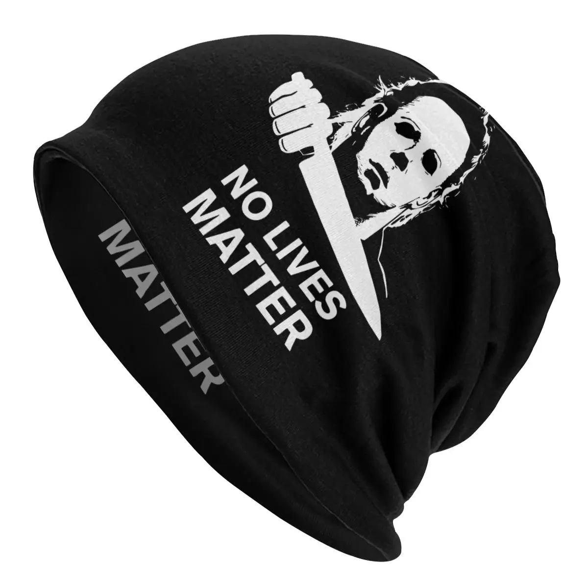 

No Lives Matter Horror Skullies Beanies Hats Halloween Devil Casual Autumn Winter Men Women Cap Adult Warm Bonnet Knitted Hat