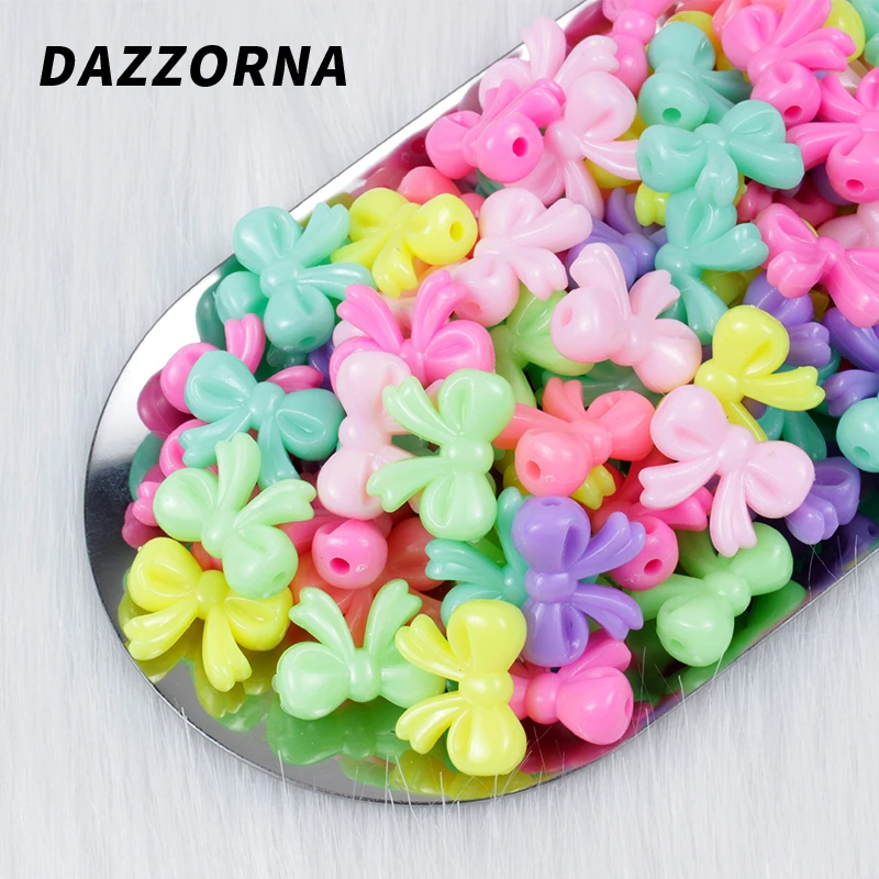 30/60 шт Смешанные Цвет бант бусины акриловые для изготовления ювелирных изделий DIY