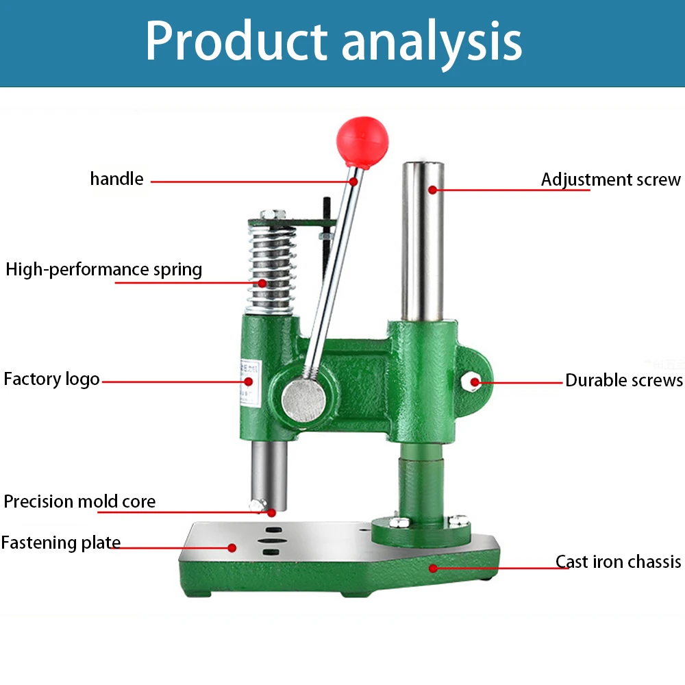 

Hand press manual desktop small buckle machine