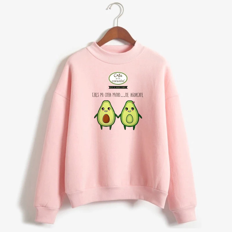 

New Vegan Funny Print Vogue Long Sleeve Hoodie 90s Girls Kawaii Tops Avocado Women Graphic Pullover Aesthetic Sweatshirt