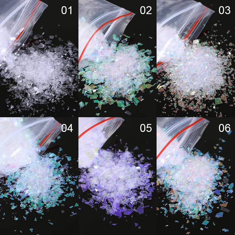 1 пакет красочных хлопьев для дизайна ногтей голографика блестки украшение