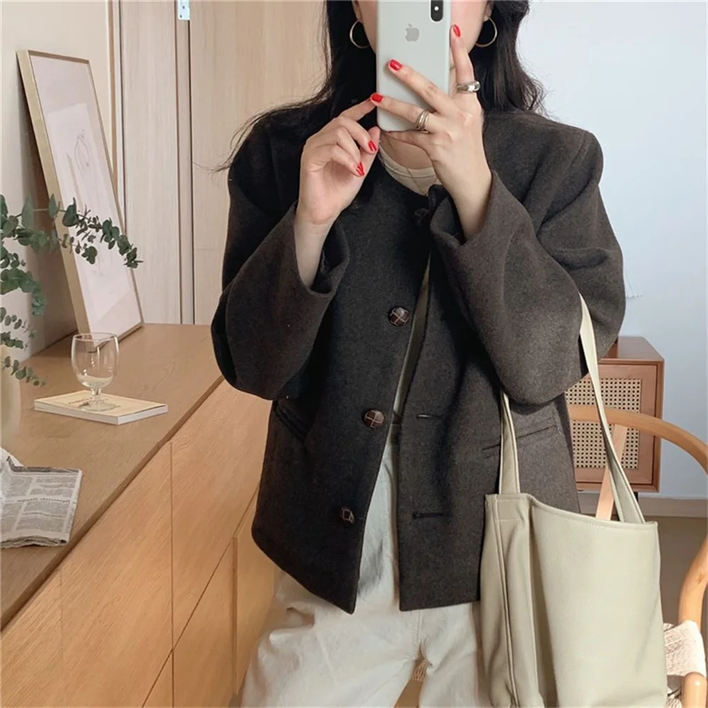 

Шерстяные блейзеры Alien Kitty, пальто, высококачественные теплые мягкие приталенные офисные женские осенние шикарные элегантные универсальны...