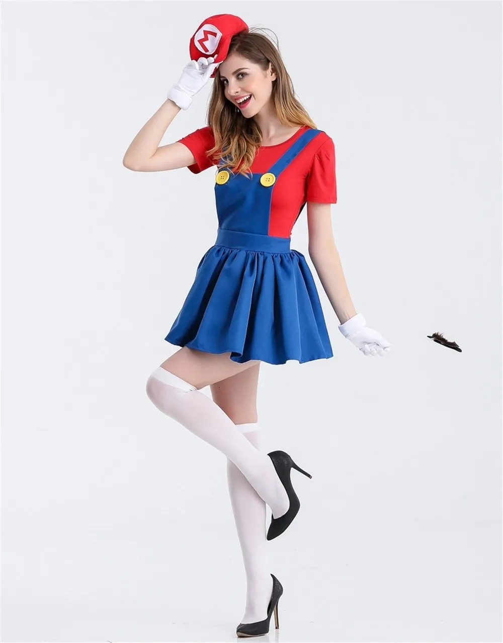 Женский костюм супер Марио карнавальные костюмы для взрослых платье Супер |