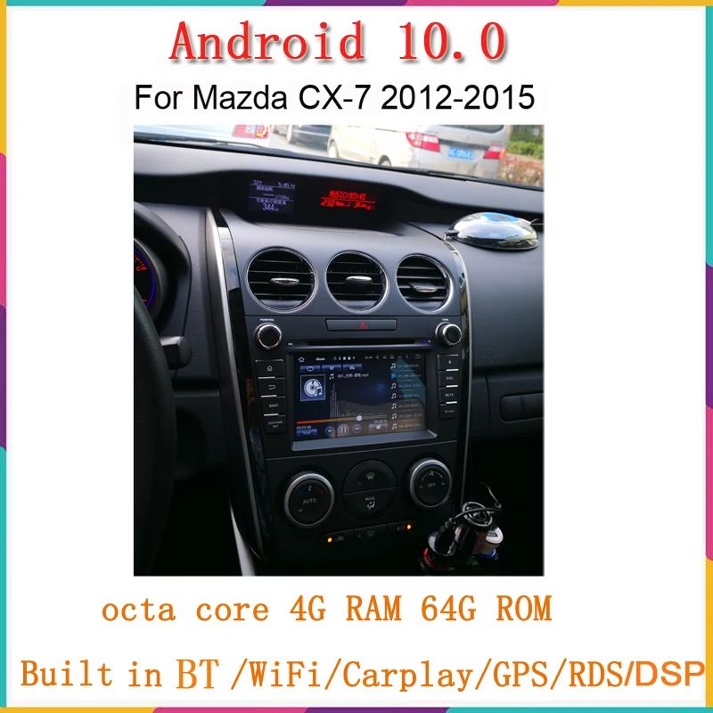 7 дюймов android 10 0 автомобиль аудио плеер для mazda CX 2008 2014 с gps навигации собран в Wi Fi can