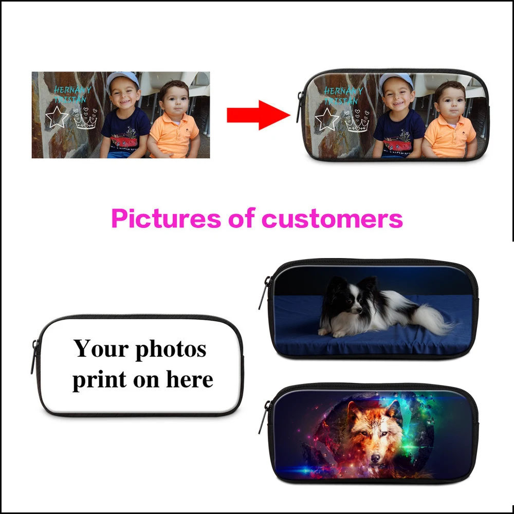 Чехол для карандашей с принтом волка мальчиков маленький школьный футляр ручек и