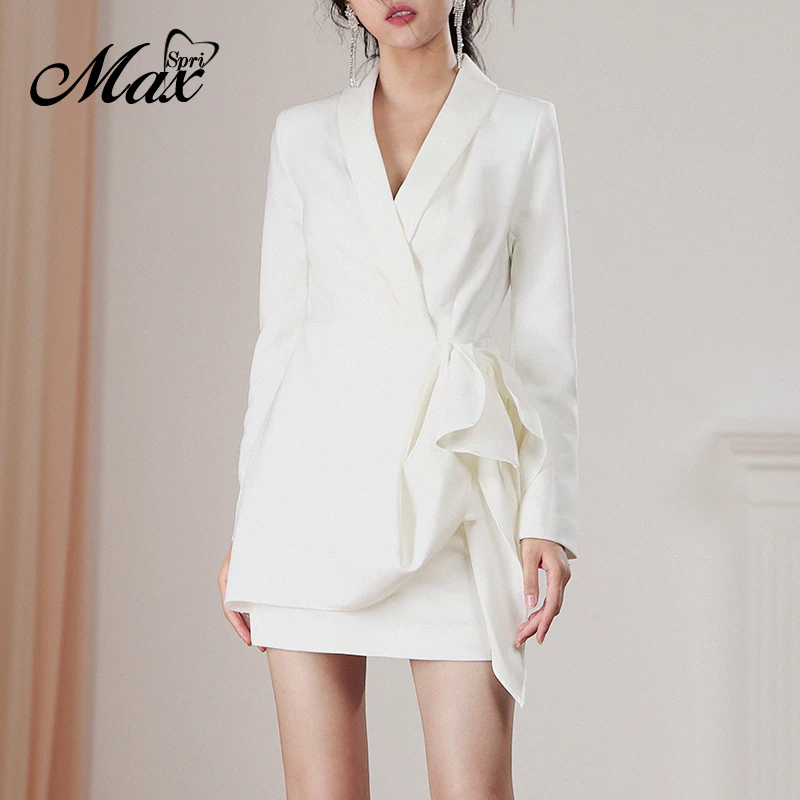 Женское платье с длинным рукавом-фонариком V-образным вырезом | Женская одежда