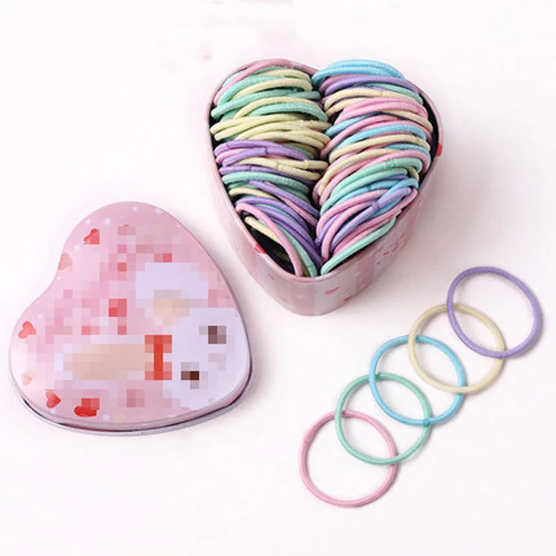 50 шт./кор., новые цветные базовые эластичные резинки для волос, держатель для конского хвоста, резинки для волос, аксессуары для волос - Цвет: 7