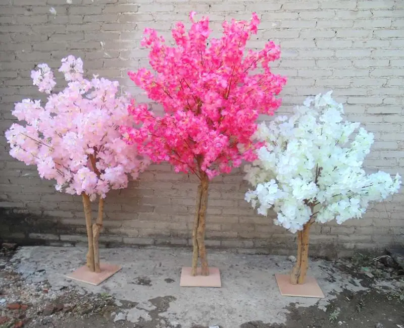 

New white Artificial Cherry Flowers Tree Simulation Fake Peach Wishing Trees for home decor Wedding Centerpieces Decorations