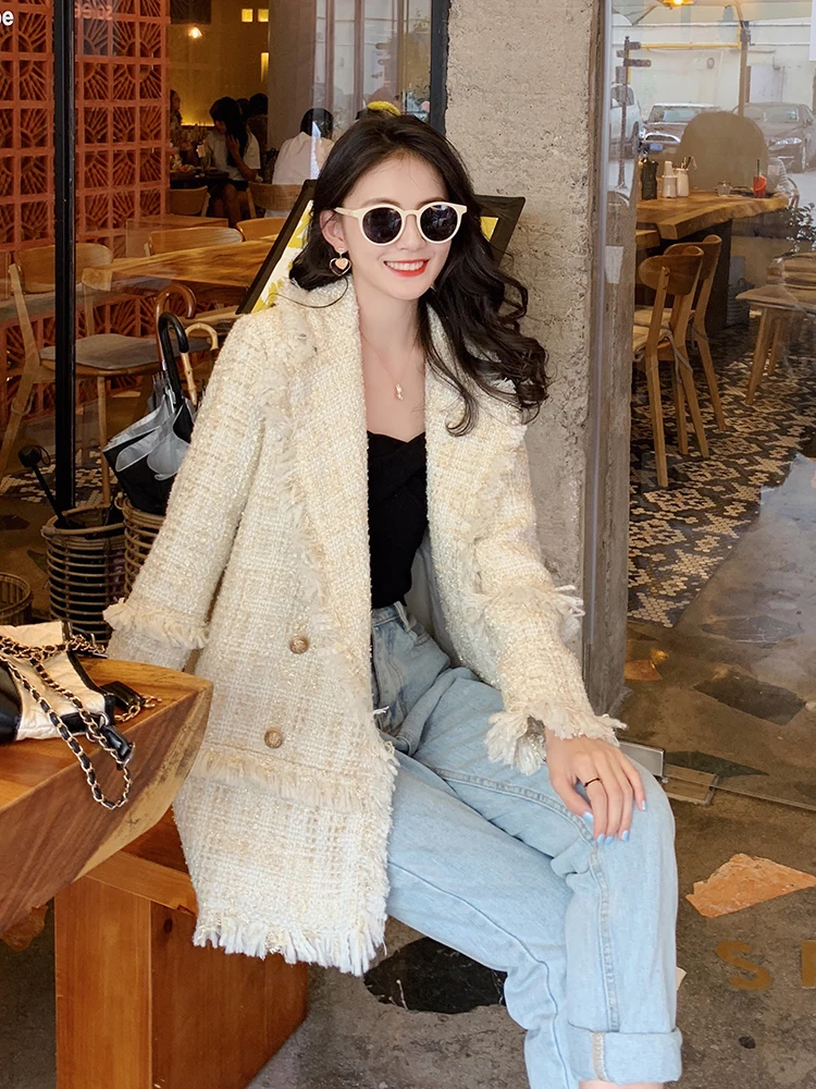 Новинка Весна 2021 свободный маленький женский костюм в Корейском стиле сетчатая