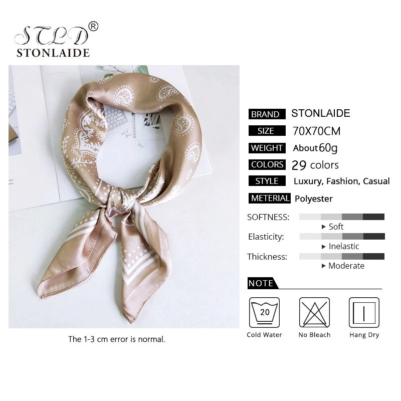 70 см сезон: весна-лето небольшой площади подражали Шелковый шарф шаль для женщин