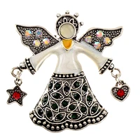 cindy xiang rhinestone vintage angel brooch enamel opal jewelry retro style women and men pin high quality new 2021