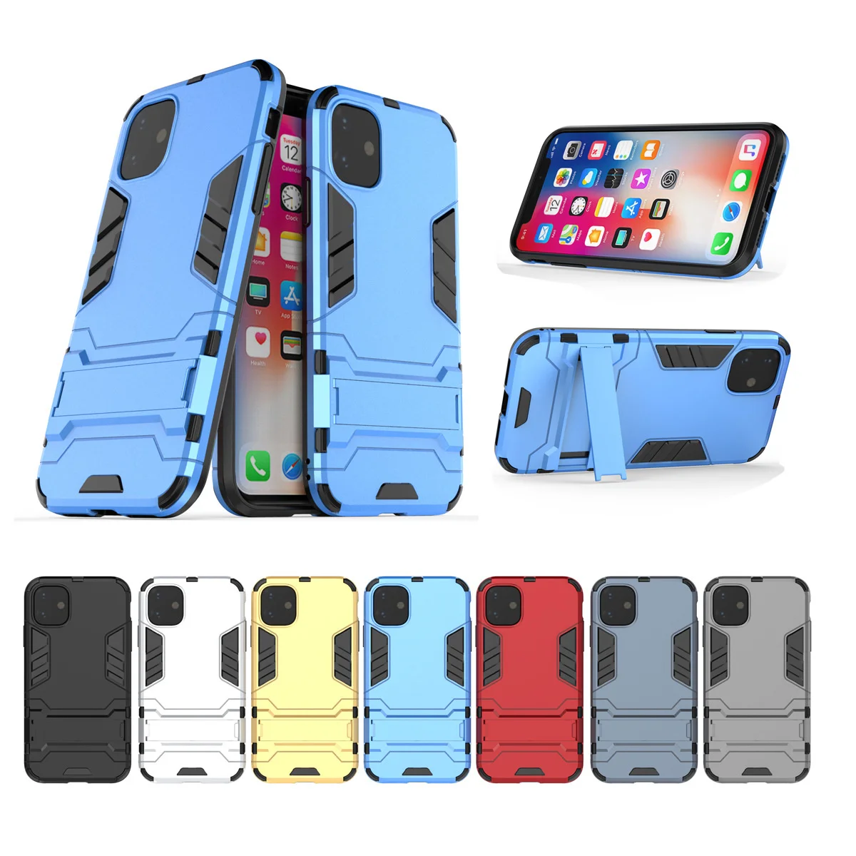 

Lightweight Bracket Bumper For iPhone 5 6 6s 7 8 Plus SE 2020 Phone Case for iPhone 11 12 XS Pro Max X XR Cover