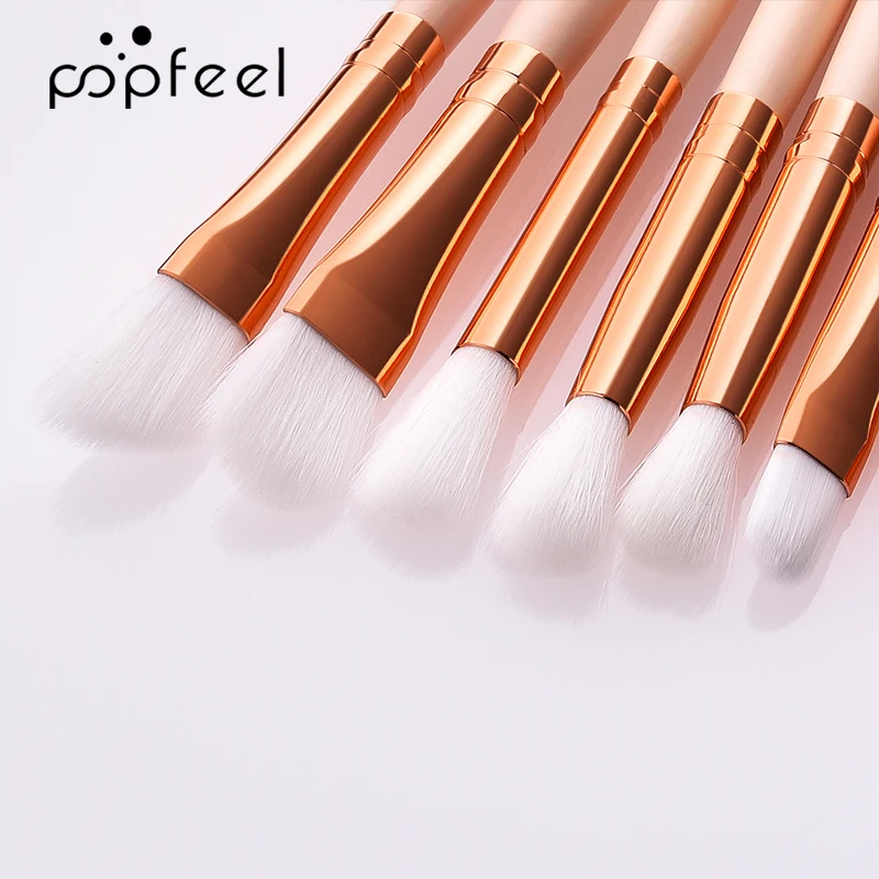 Набор кистей для макияжа POPFEEL 12 шт. мягкие синтетические ворсинки и натуральная
