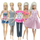 5 комплектов, кукольные наряды ручной работы, платье для куклы, юбка, чулки, брюки, бикини, одежда смешанного стиля для куклы Барби, аксессуары, игрушки