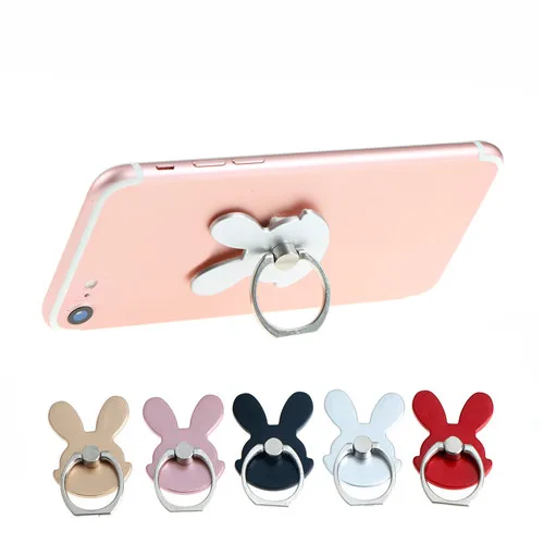 

Universal Finger Ring Mobile Phone Smartphone Stand Holder 360 Degree Metal Rabbit Design Phone Holder For Smart Phone