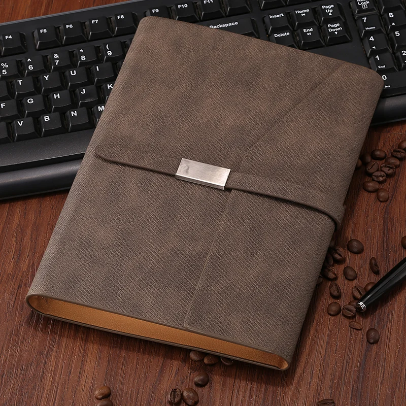 

Блокнот А5 в ретро стиле для офиса и работы, кожаный высококлассный блокнот с листьями, простой утолщенный Многофункциональный подарочный н...