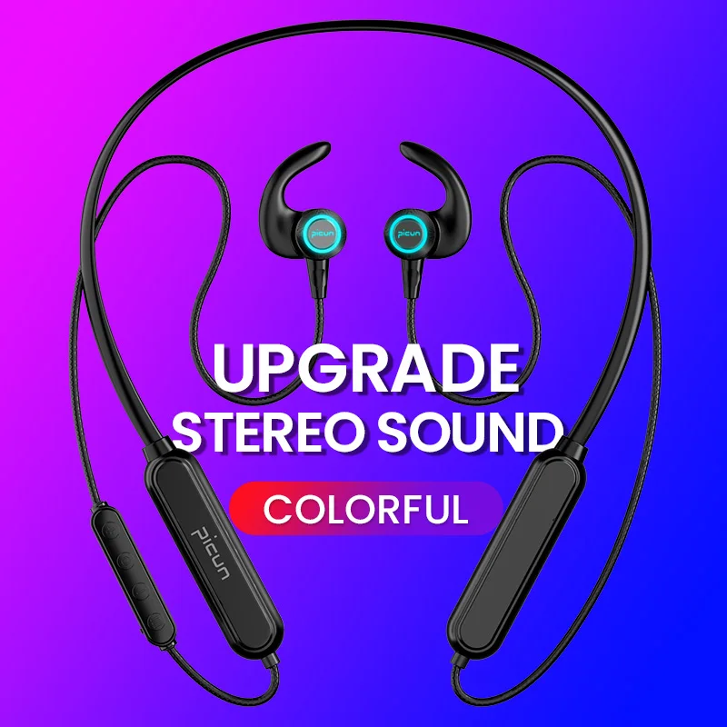 Новые Picun H26X Спорт bluetooth Беспроводной наушники v5.0 IPX7 гарнитура RGB светодиодный 7