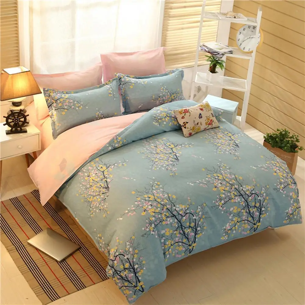 

4Pcs/Set Great Cozy Highly Absorbent Duvet Cover Set Bed Sheet Practical Comfortable to Touch
