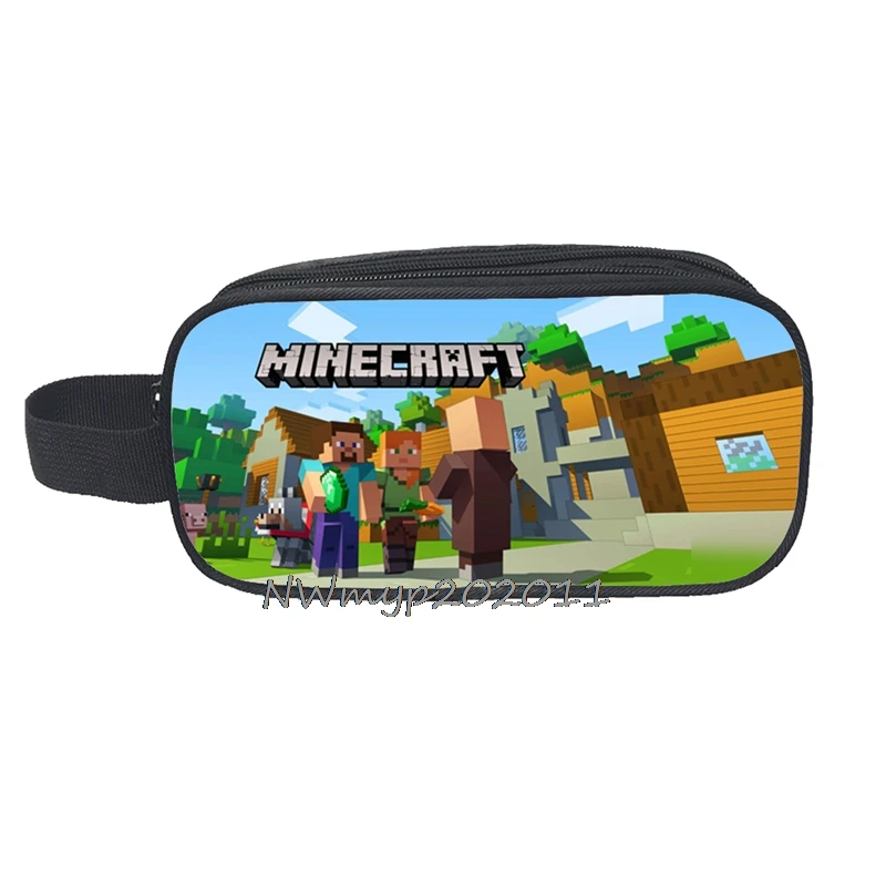 Пеналы в стиле игры Minecraft искусственные Мультяшные косметички симпатичная сумка
