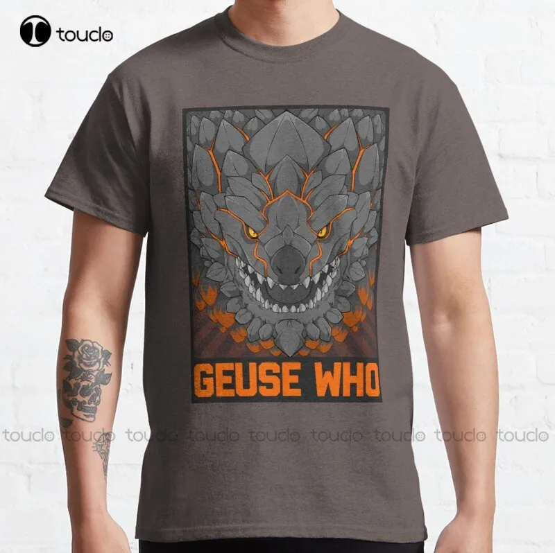 

Новинка, Классическая мужская футболка Monster Hunter-guse Who, хлопковая футболка, футболка унисекс