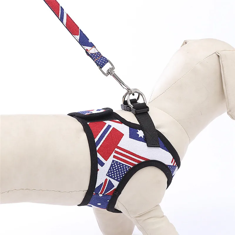 Новый 1 шт. поводок для собак + нагрудный ремень Регулируемый дышащий с рисовым