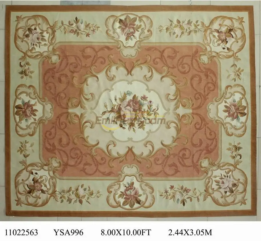 

NATURAL SHEEP WOOL ANTIQUE AUBUSSON FRENCH HAND WOVEN WOOL CARPET ELEGANT FLORAL ANTIQUE HANDKNOTTED WOOL AUBUSSON CARPET