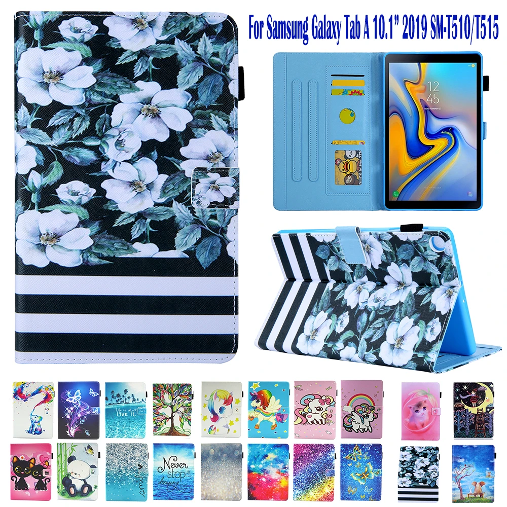 Чехол-подставка для Samsung Galaxy Tab A 10 1 дюйма 2019 SM-T510 SM-T515 из искусственной кожи