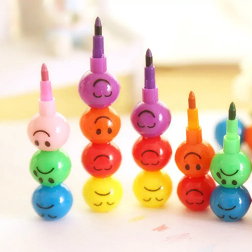 

1pcs 7 Color Crayons Art Supplies for Kids Pastel Pen Drawing Set Stationery Smiley Face Crayons Kawaii School Supplies Drawing