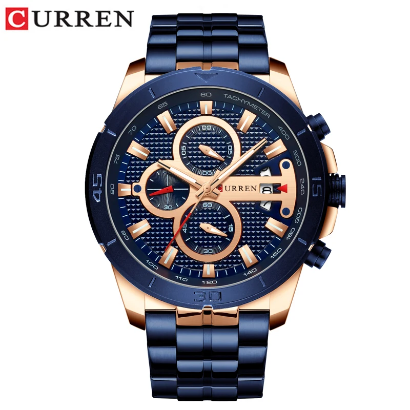 

Relogio Curren Masculino Luxury Brand Man Watch 2019 Stainless Steel Wristwatch Mens Business Chronograph Gold Watches Man 2019