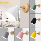 Светодиодная настенная лампа E27, прикроватный светильник в скандинавском стиле, простой современный настенный светильник для кабинета, спальни, регулируемый, 6 цветов