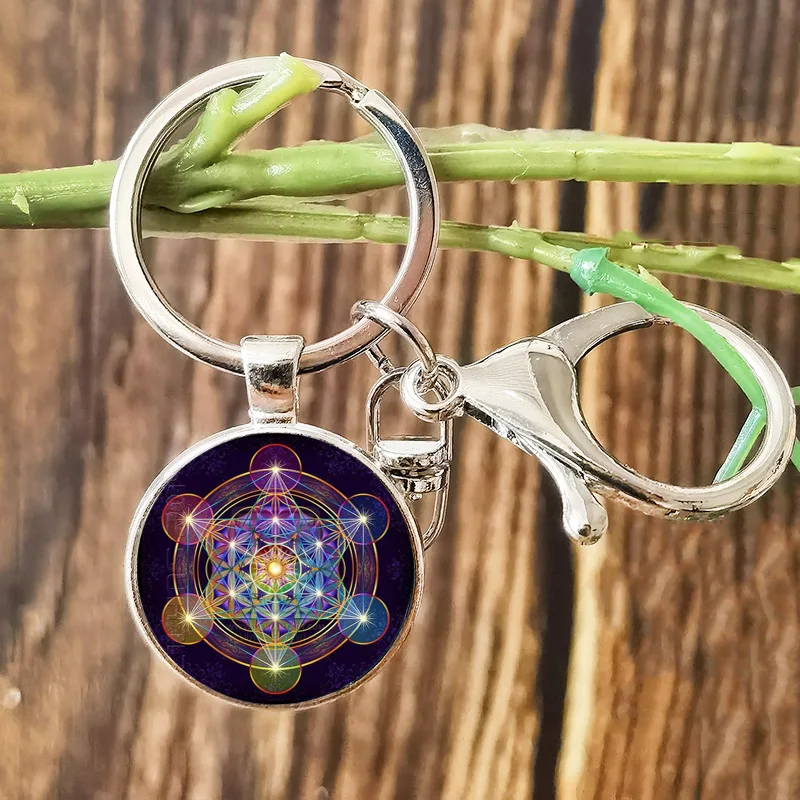 Винтажный брелок для ключей Metatron изысканный куб с геометрическим рисунком