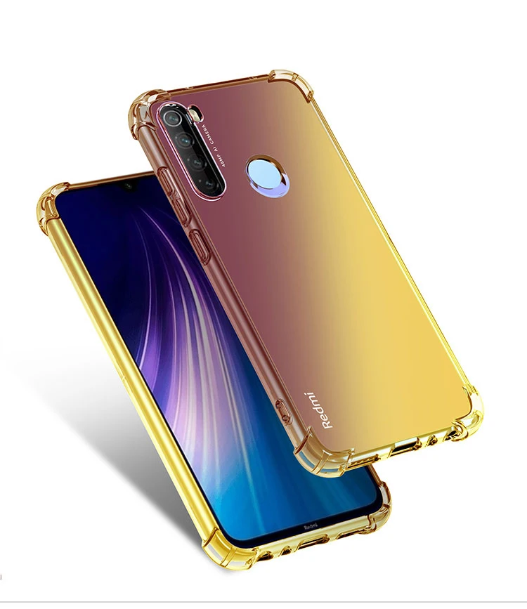 Gradient Armor Silicone Case For Xiaomi Redmi Note 8 Pro Case Transparent Soft TPU Shockproof Bumper Cover For Redmi Note 8 Case