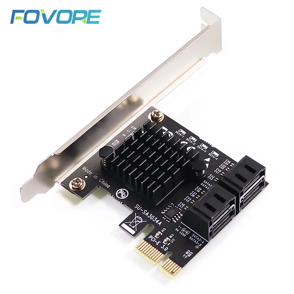 PCI e на 4 порта SATA 3 III 0 6 Гбит/с адаптер SSD PCIe PCI-e x1 плата контроллера расширения