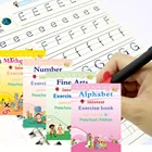 Волшебные книжки для детей, 4 книги, многоразовые, для 3d-каллиграфии, с цифрами на английском языке, Волшебная книга тетрадь для практики