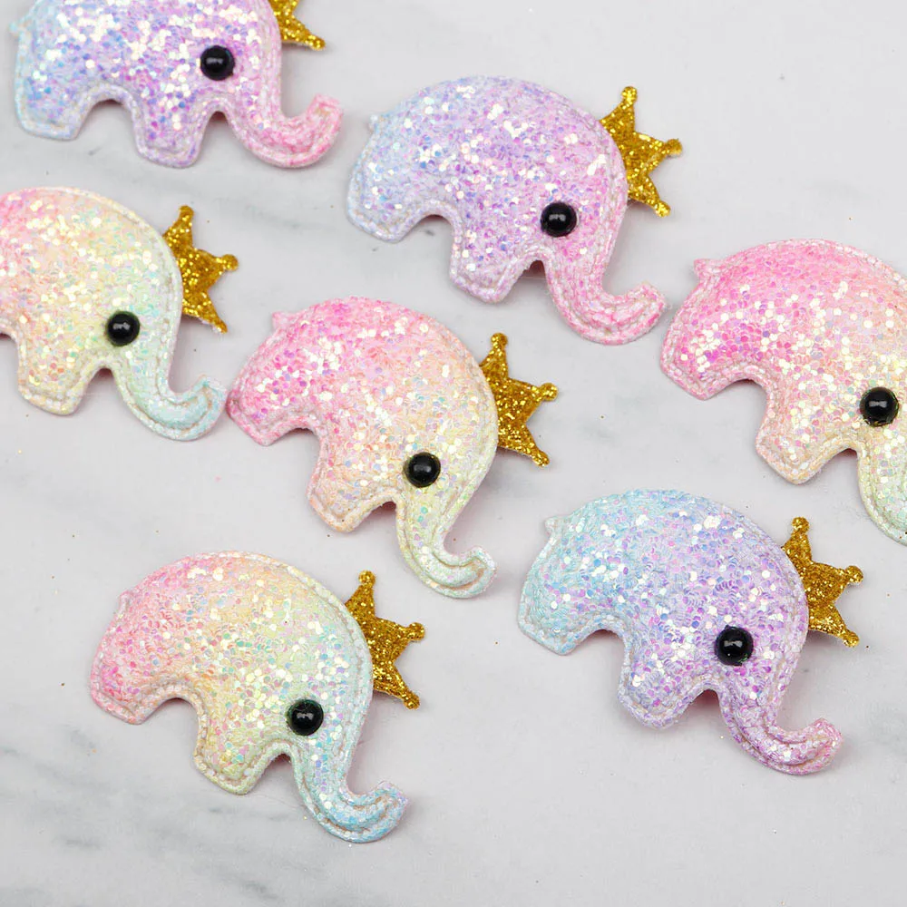 

Glitter Patches Cute Appliques Padded Bow-knot Elephant Patches For Clothes Decor DIY Hair Clips Handmade Cartoon Accessories