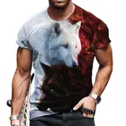 Новинка лета 2021, футболка с 3D принтом, Мужская модная повседневная одежда большого размера с животными, Винтажная футболка с круглым вырезом в стиле хип-хоп и коротким рукавом