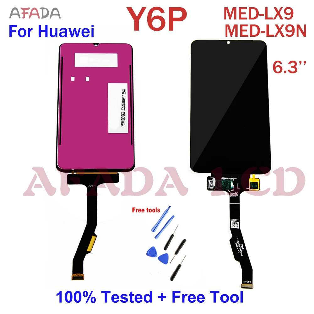 

6.5” For Huawei Y6P LCD Touch Screen Digitizer Replacement Screen for Huawei Y6P MED-LX9 MED-LX9N Replacement+free tools