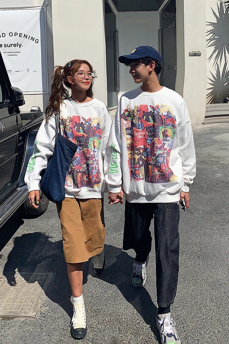 Новинка 2019 года сезон весна-осень Фирменное Рисование граффити корейский стиль