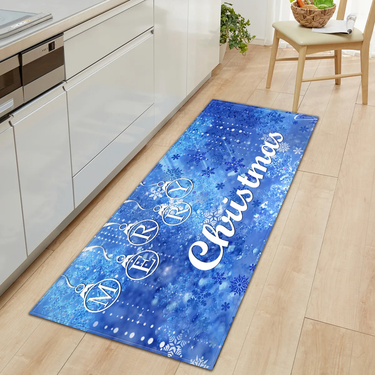 Новогодний ковер Zeegle Рождественский прямоугольный кухонный декоративный коврик