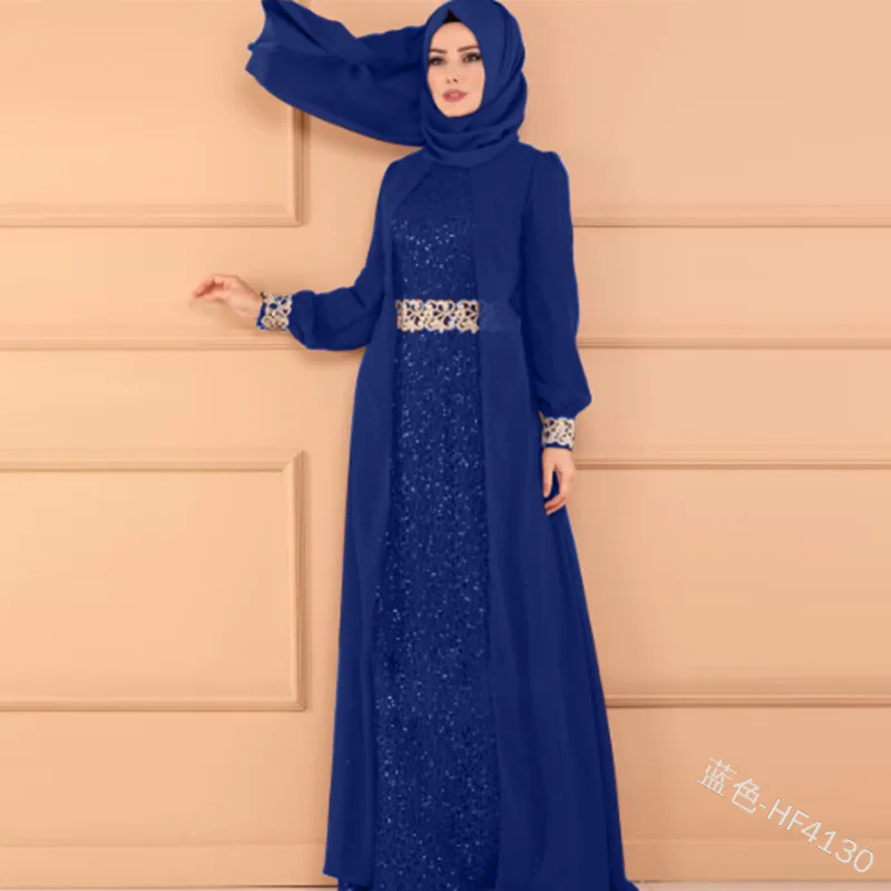 Расшитое блестками мусульманское женское поддельное два платья Инди фолк